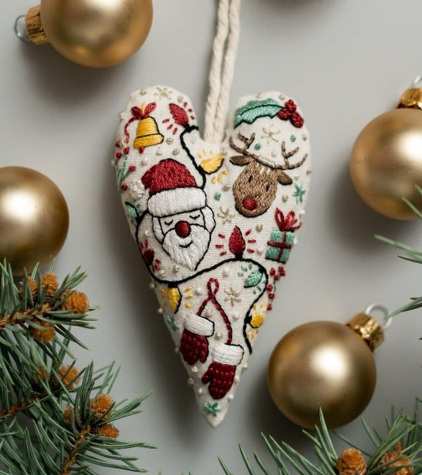 ❤️DIY Heart Shaped Christmas Ornament Embroidery Kit