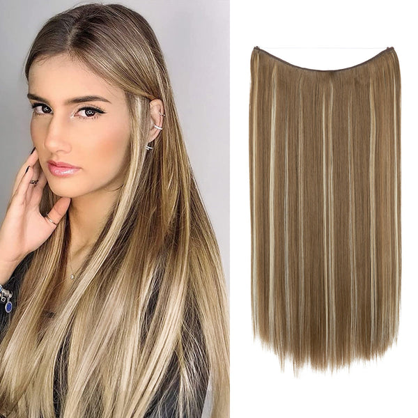 Straight Hair Extension No Clip Natural Hair Piece