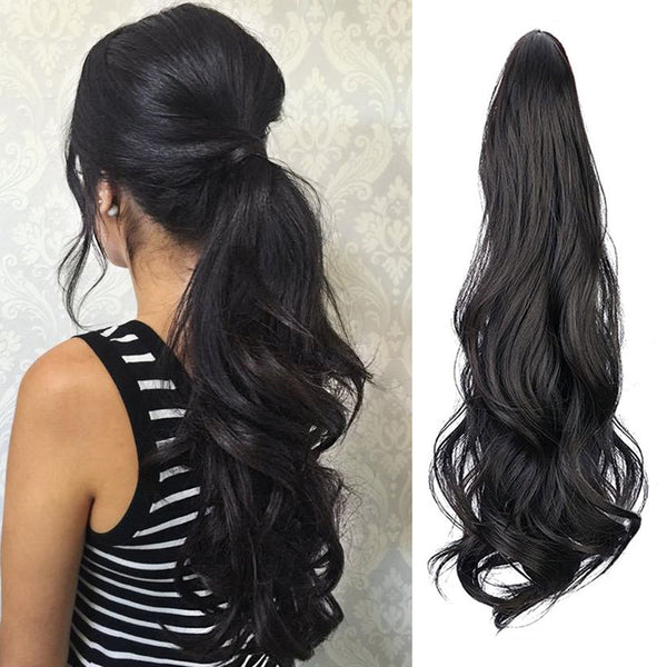 Top Long Wavy Ponytail Extensions Claw Clip in Ponytail