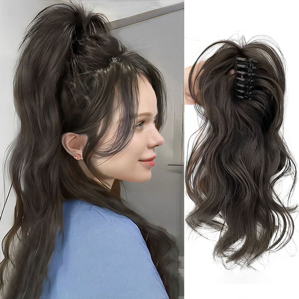 Half up High Ponytail Curly Hair Scrunchie Clip Ponytail Wig