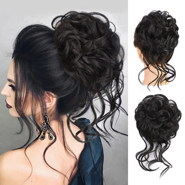 Messy Bun Hair Piece With Elastic Rubber Band Hairpiece