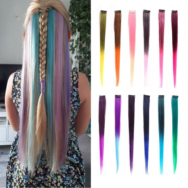 Colored Clip In Hair Extensions(12 Pieces)